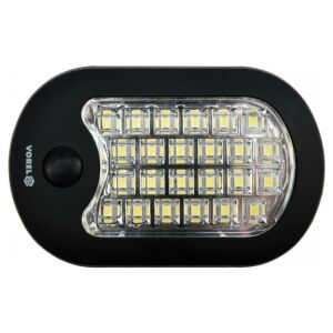 VOREL 24+3 LED elemes lámpa, mágneses, akasztós, 3×AAA, IP20, sárga-fekete