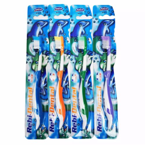 Rebi-Dental gyerek fogkefe delfin mintával, puha sörték, válogatott színek