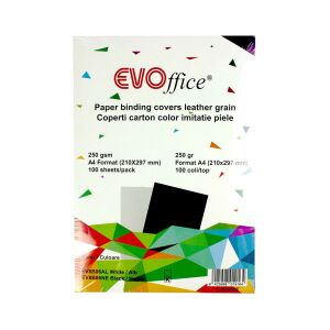 Hátlap, A4, 250 g. bőrhatású 100 db/csomag, Evo fekete 140380056 - Iratfűző kellék