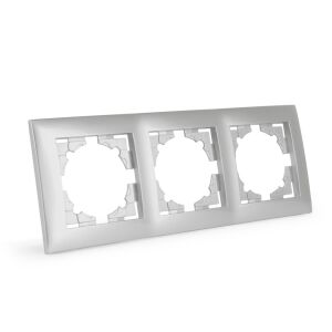 Entac Arnold vízszintes fali keret 3 Ezüst (ERWSF3-ARN-S) 140381084 - Villanykapcsoló keret