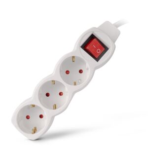 Entac S1 Elosztó 3 Foglalat Kapcsolóval 1,5m 3G1.5 (ESE1.5G3-1.5-SW) 140381920 - Hosszabbító