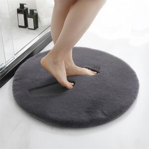 Nyuszi vajpuha Fürdőszoba szőnyeg Antracit Kerek 60cm 140383715 - Fürdőszoba bútor