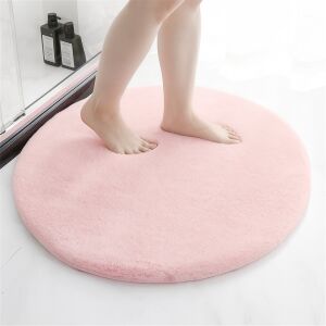 Nyuszi vajpuha Fürdőszoba szőnyeg Pink Kerek 60cm 140383728 - Fürdőszoba bútor