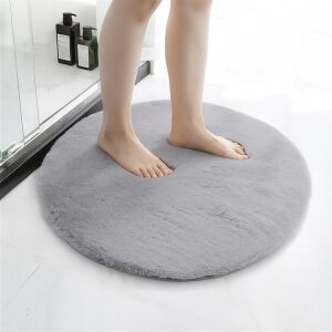 Nyuszi vajpuha Fürdőszoba szőnyeg Szürke Kerek 60cm 140384841 - Fürdőszoba bútor