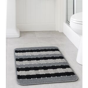 Fürdőszoba szőnyeg csíkos szürke 40x60cm 140385498 - Fürdőszoba bútor