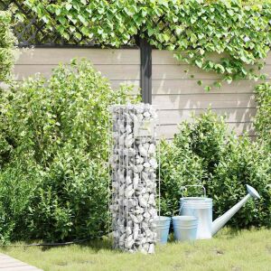 Stâlp Gabion Argintiu 25 x 25 x 100 cm Oțel inoxidabil 140399149 - Irigare