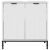 Elölnézet a fehér magasfényű fürdőszobai mosdószekrényről