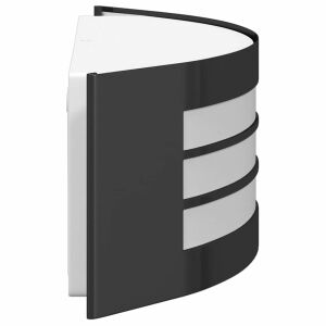 Vedere în unghi a lămpii de perete exterioare negre din oțel inoxidabil - Lămpi de perete pentru exterior