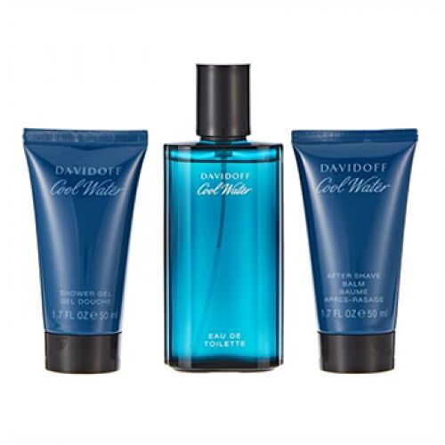Davidoff Cool Water férfi ajándékszett: Eau de Toilette, borotválkozás utáni balzsam, tusfürdő