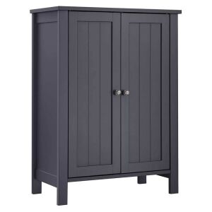 Fürdőszoba szekrény, 2 ajtós szekrény, szürke 60x30x80cm