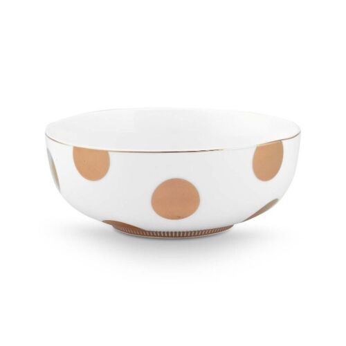 2er-Set Schüsseln, Porzellan, Pip Studio, Dot Delight White-Gold, 15 cm, Dot Delight Kollektion 140431105
