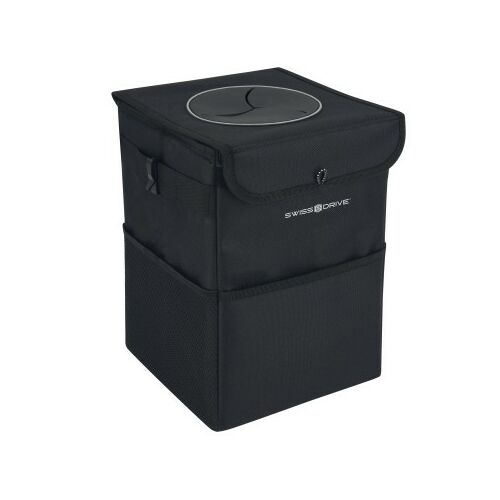 Swiss Drive 12L faltbarer Auto Mülleimer mit Deckel und Aufbewahrungstaschen