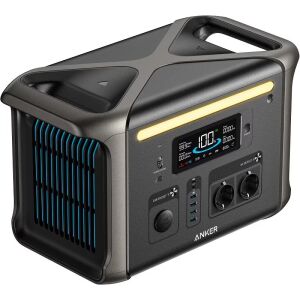 Anker Solix F1500 hordozható töltőállomás, 1536 Wh, LiFeP04, 1800 W, 9 port, LED fény, fekete 140431522 - Elem & akkumulátor