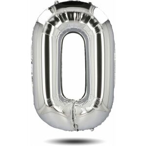 Balon urodzinowy Maxee, cyfra 0, srebrny, 80 cm 140432125 - Bułka w powietrzu