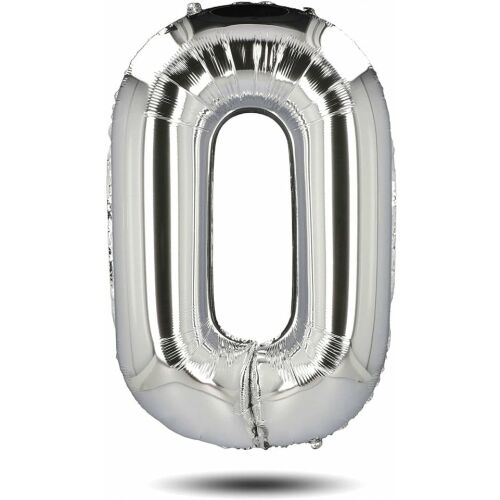Balon urodzinowy Maxee, cyfra 0, srebrny, 80 cm