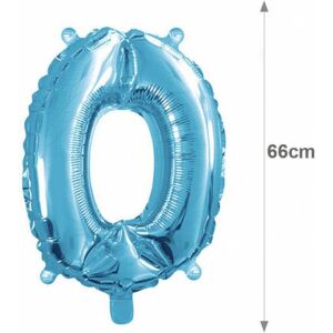 Balon urodzinowy Haioo, cyfra 0, niebieski, 66 cm 140432138 - Bułka w powietrzu