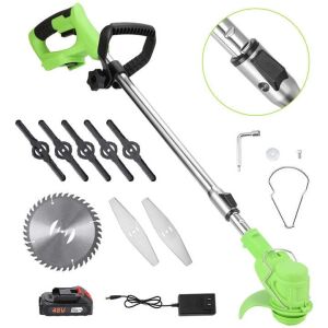 Комплект електрически храсторез с 2 батерии, 1500 W, 3 ъгъла на рязане и аксесоари - Трион за рязане на мигли и кантираща машина