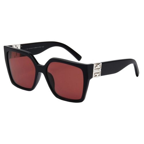 Givenchy GV40056U 01S fekete négyszögletes napszemüveg bordó lencsékkel 