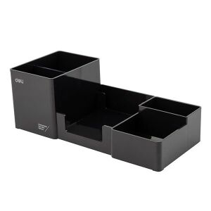 Írószertartó DELI műanyag 6 rekeszes fekete 140439647 - Irodabútor