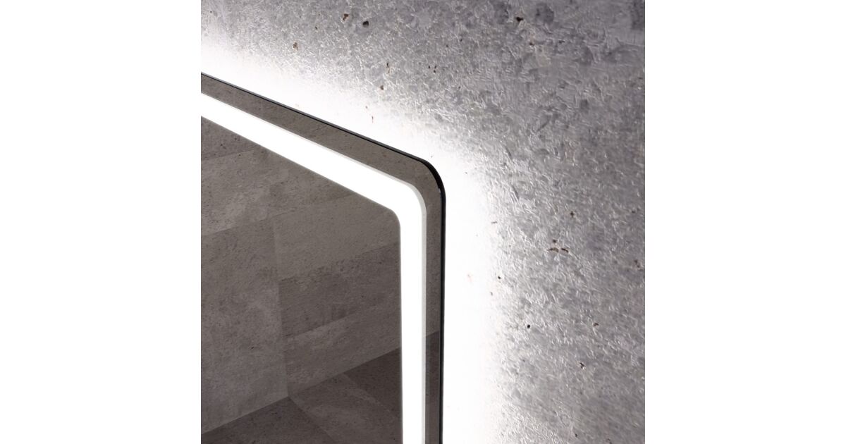 Fekvő fürdőszobai LED tükör 90x70cm | Fényerő és színhőmérséklet szabályozás | Welland Type20V 140447857