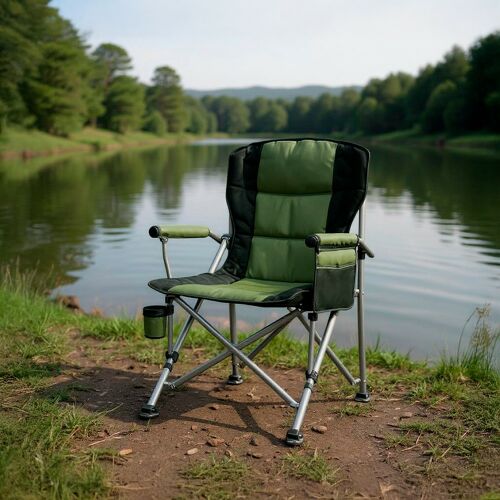 Leziter Comfort Plus karfás horgász szék pohártartóval zöld 140448843