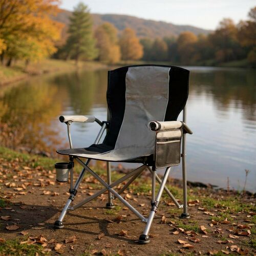 Podgrzewany fotel Leziter Premium z uchwytem na kubek szary 140448858