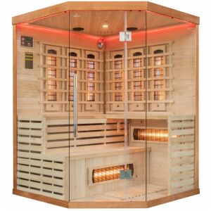 Sundum Solea 4 személyes Smart Infravörös Sarok Szauna Barna 140449240 - Szauna