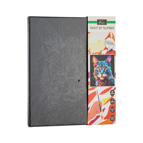Nassau festés számok szerint fekete vászonra, Macska 30 x30 cm CraftArt 140449396