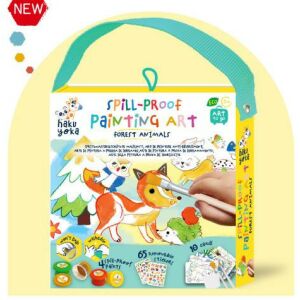 Első festő és matricázós készletem 4db kimosható festékkel, Erdei állatok Haku Yoka