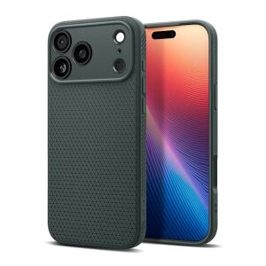 iPhone 17 Pro SPIGEN LIQUID AIR szilikon telefonvédő ütésállóság, rombusz, SÖTÉTZÖLD 140451380 - Spigen