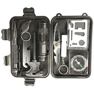 Aptel AG772A - 10 az 1-ben túlélőkészlet dobozban, ezüst/fekete 140452910 - Horgász túlélőkészlet