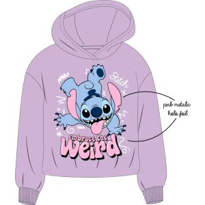 DISNEY Lilo & Stitch lila Kapuzenpullover für Kinder, Größe 9-10 Jahre, Stitch Embrace the Weird Design - Pullover für Kinder