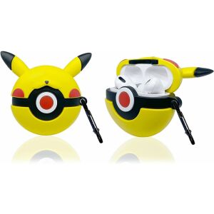 Etui ochronne na słuchawki Airpods, model Pikachu, żółto-czarne, silikonowe 140454843 - Zestaw słuchawkowy