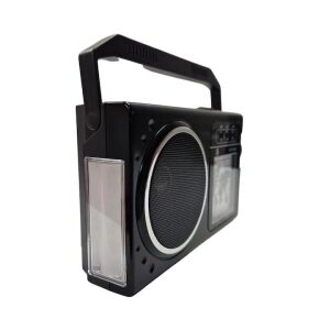 Napelemes rádió, AM/FM/SW 1-6 funkció, USB/TF, KÁRTYA/BT, LED oldalsó világítás, Bluetooth kapcsolat, teleszkópos antenna, fekete