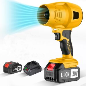 Porszívó és lombfúvó, 2 az 1-ben, gyorstöltő, több hely tisztításához, sárga