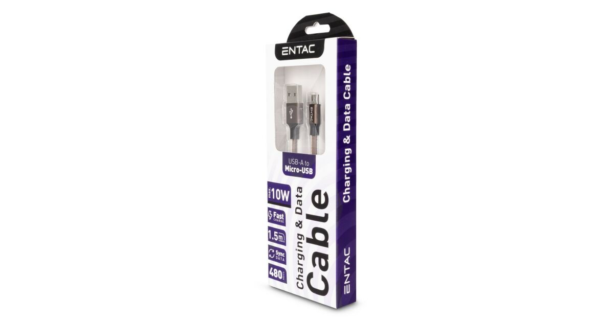 Entac Töltőkábel USB A -> Mikro Excellence Barna 150cm (ECUSB-AM2-FM ...