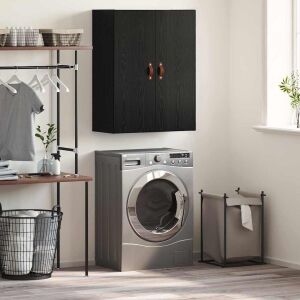 Fali szekrény Falra szerelhető Fekete 69.5 x 34 x 90 cm Faanyag 140468635 - Faliszekrény