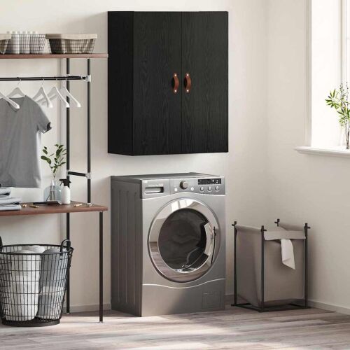 Fali szekrény Falra szerelhető Fekete 69.5 x 34 x 90 cm Faanyag 140468635