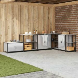 Konyhai tárolópolc polcokkal tárolóval Ezüst Rozsdamentes acél 145784144 - Tárolás & Rendszerezés