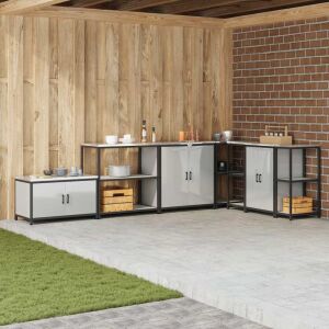 Konyhai tárolópolc polcokkal tárolóval Ezüst Horganyzott acél 145798398 - Tárolás & Rendszerezés