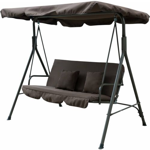 Pepita BASIC 3 személyes barna kerti hintaágy párnákkal