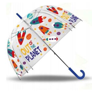 Parasol dziecięcy Nickelodeon Kosmiczny Podróżnik, 74 cm, przezroczysty z motywem rakiet - Parasol dziecięcy
