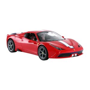 Angled view of Rastar Ferrari 458 Speciale A 1:14 scale RC car, red - Remote control vehicle