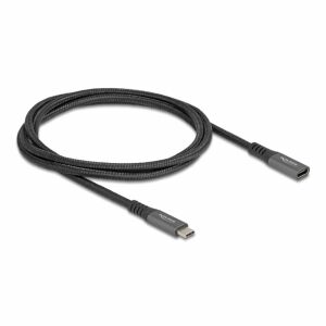 Delock USB 10 Gbps bővítő kábel USB Type-C  apa - anya PD 3.0 100 W 1 m szürke fém (80022) 140977805 - USB kábel
