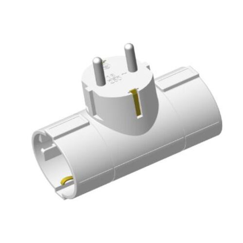 Entac Hálózati Adapter T Elosztó (2 Földelt) Vízszintes (EPAG-T2EEH) 140982204