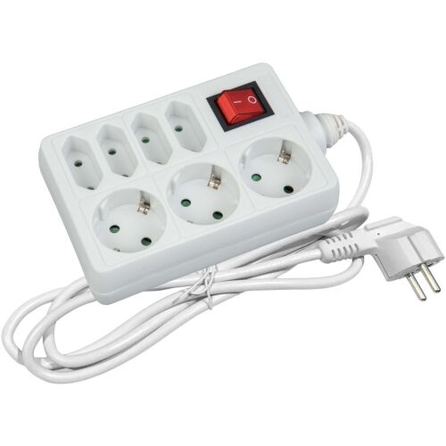 Entac M1 Elosztó 7 Foglalat Kapcsolóval 3x16A 4x2.5A 1,5m 3G1.5 (ESE1.5G3X4-1.5-SW) 140982248