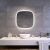 Különleges fürdőszobai design LED tükör 70x70cm Welland Sidan | Páramentesítő - Óra - Fényerő + színhőfok állítás 140988948