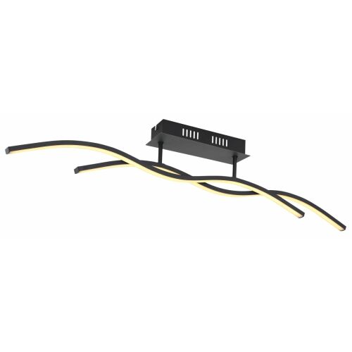 LED-Deckenleuchte Marius, 20W, 1130lm, warmes Licht (3000K), IP20, schwarz/graphit/opal, Globo Lighting 141025319