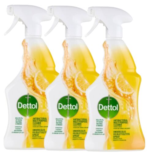 Dettol Power&Fresh Lămâie & Lime Spray universal pentru curățarea suprafețelor 3x500ml