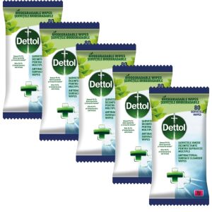 Dettol Antibakteriálna utierka na čistenie povrchov 5x80ks 141044160 - Utierky pre domácnosť